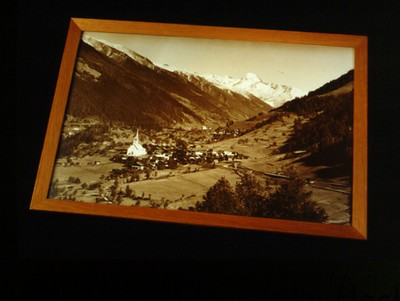 A 7: Object/ photo of Ernen ( Annelis's mother and grandmother's place of origin), with frame