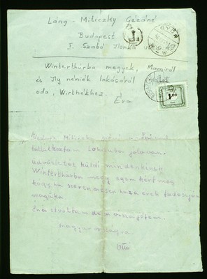 C 10: objet    (document / reproduction) / A4 / Lettre de la mère à la grand-mère